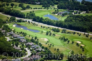 Bishops Bay Country Club. An aerial photograph taken in Middleton, Wisconsin from an airplane.
