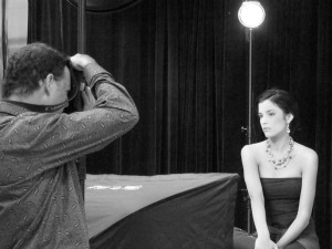 Madison Magazine fashion & beauty photoshoot for Chalmer's Jewelers. Behind the scenes photos taken in the studio.