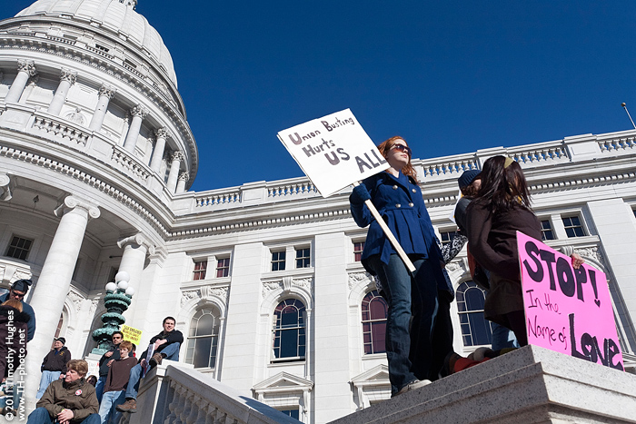 Madison, Wisconsin protests Gov. Walker's bill