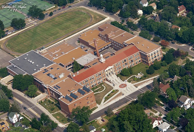 aerial photo of West High School in Madison
