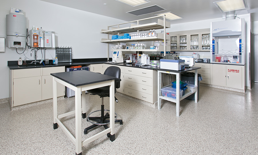 Interior photograph of a biotech lab