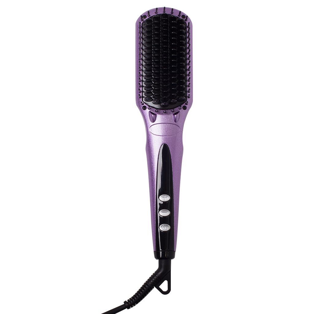 Product photography of a straightening hairbrush