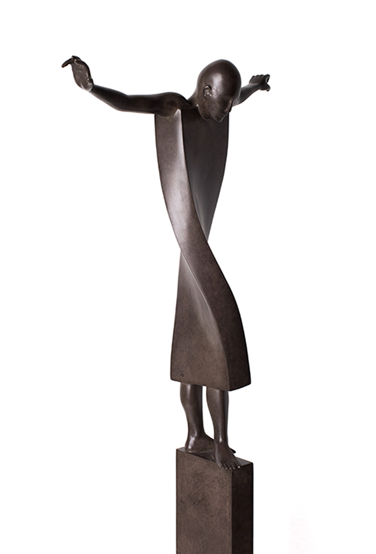 Jean-Louis Corby bronze sculpture facing camera right