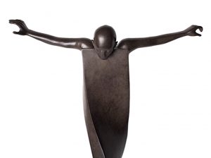 Jean-Louis Corby bronze sculpture detail facing camera
