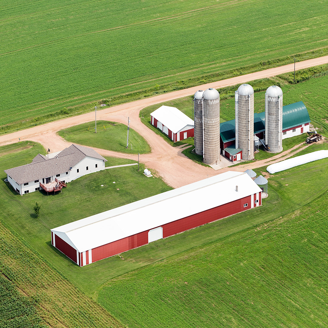Rural Wisconsin aerial view
