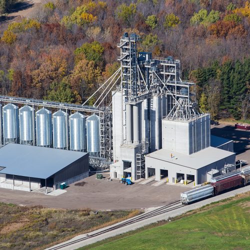 Agricultural industry aerial photo