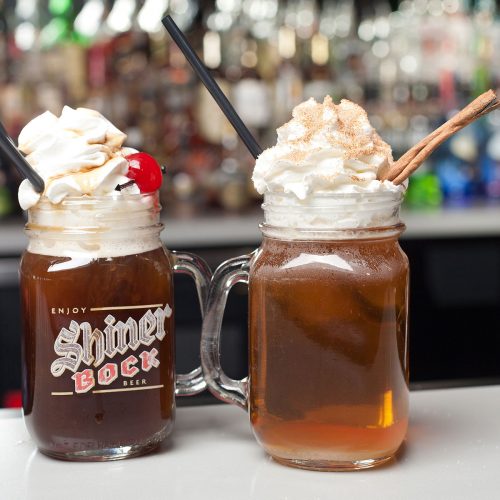 Ice cream drinks in a pub