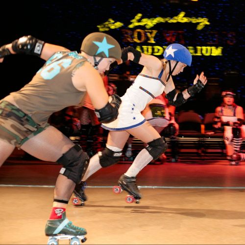 Roller derby action sports photo