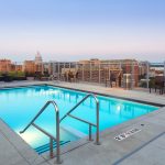 Architectural photo of rooftop pool at the Lux in Madison, Wisconsin