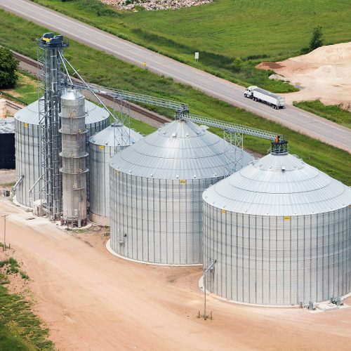 Aerial photograph of agriculture industry