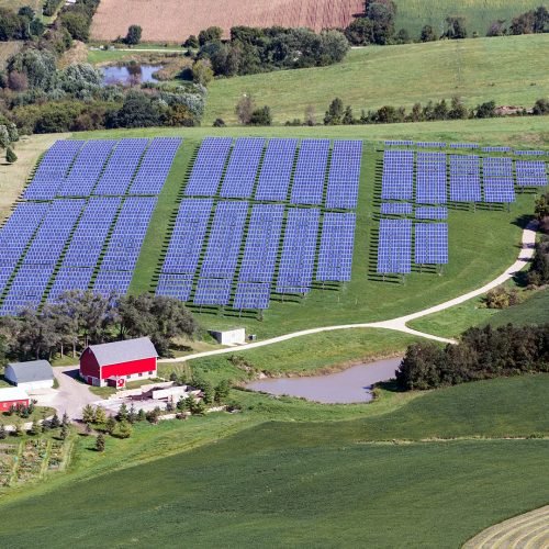 A large array of solar panels in Verona