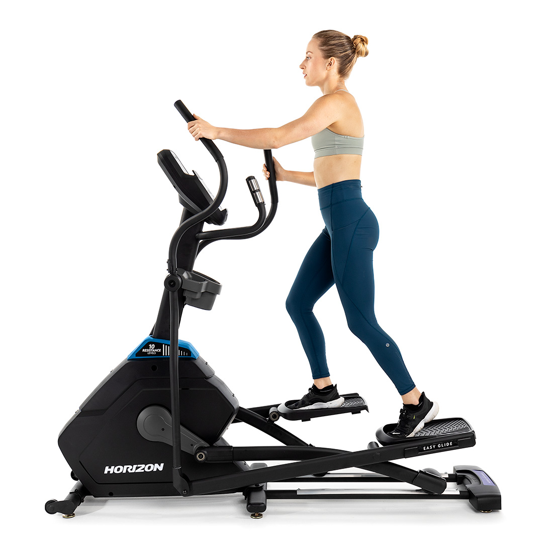Elliptical machine with fitness model
