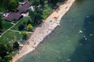 Aerial photo: Devil's Lake Beach