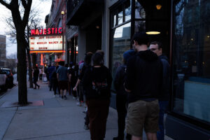 Majestic Theater in Madison with a line
